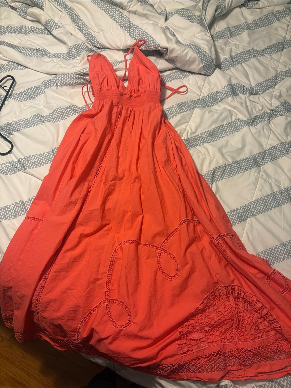 Vineyard Vines Coral Spaghetti-Strap Maxi Dress